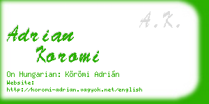 adrian koromi business card